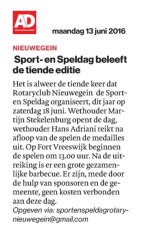 2016 - Sport- en Speldag Algemeen Dagblad 13 jun