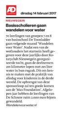 2017 - Wandelen voor Water Algemeen Dagblad 14 feb