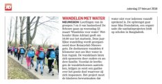 2016 - Wandelen voor Water Algemeen Dagblad 27 feb