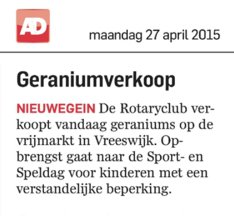 2015 - Geraniumactie Algemeen Dagblad